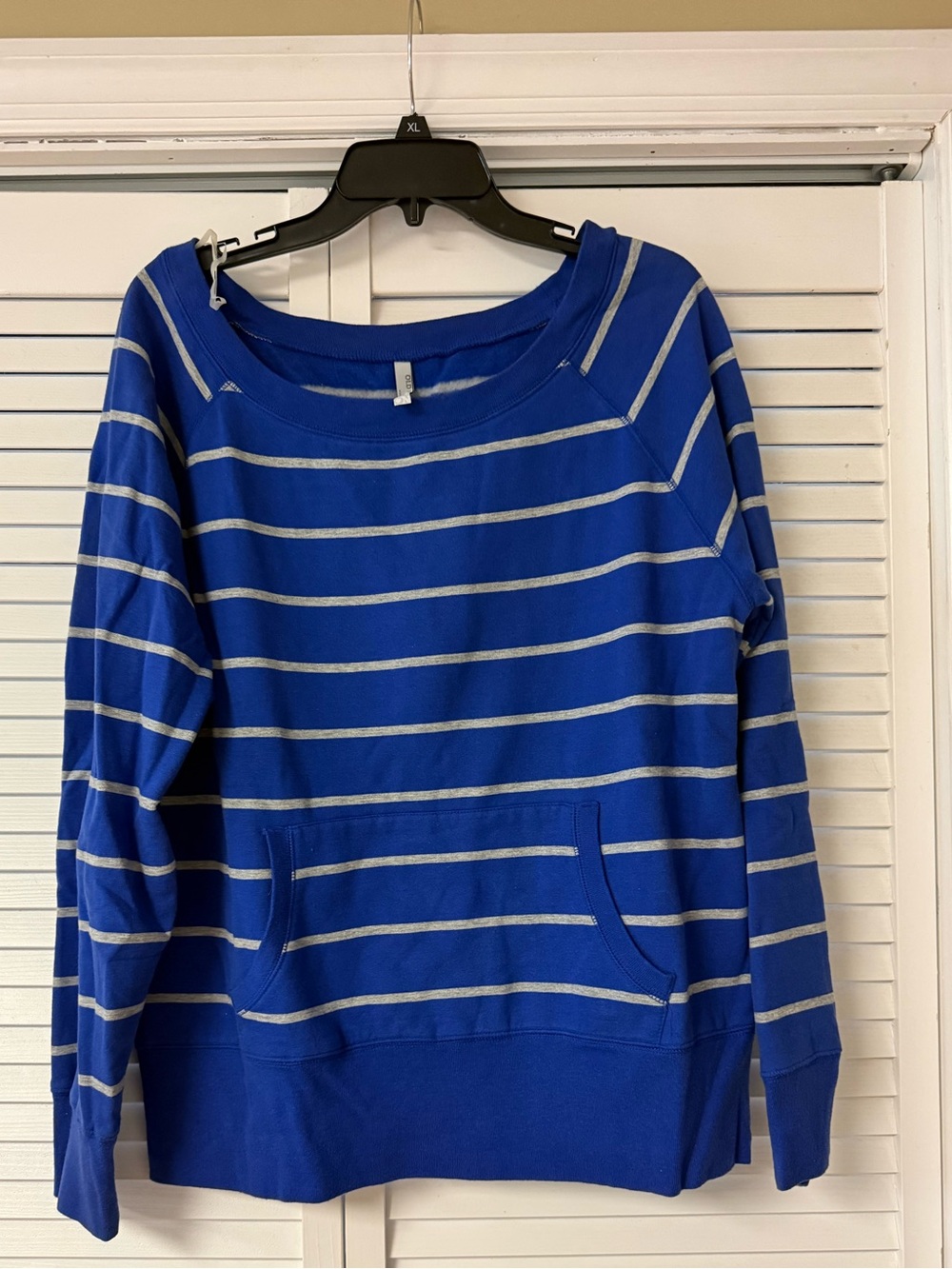 Old Navy Blue & White Stripes loose neck sweatshirt